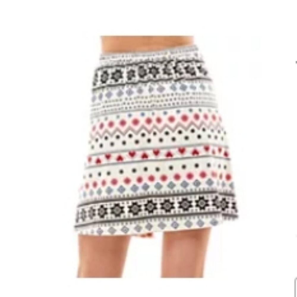 Celebrate together Holiday Fair Isle stretchy skirt, Jr M